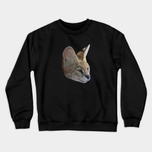 Low Poly Serval Head Crewneck Sweatshirt